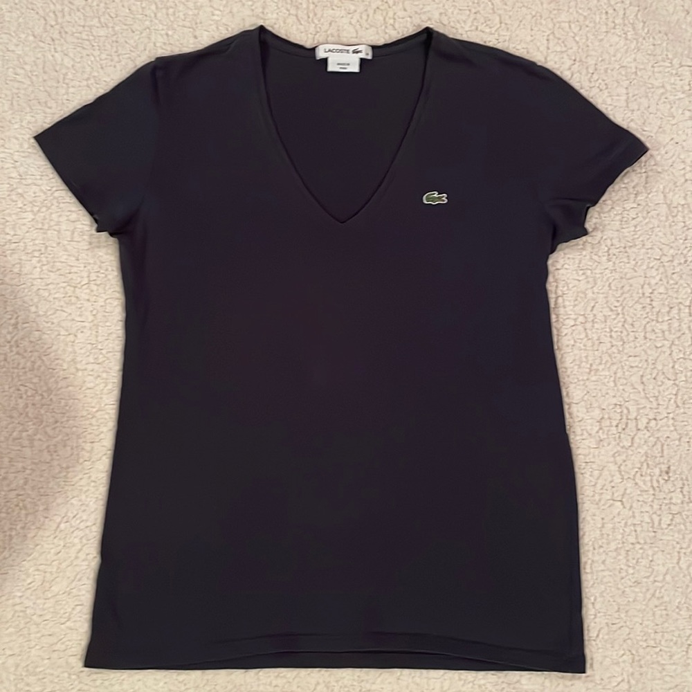LACOSTE V-Neck Short Sleeve Tshirt Sz 38